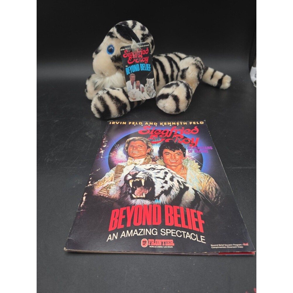 White Tiger Toy Plush Siegfried & Roy At The Frontier Autographed Signed Program